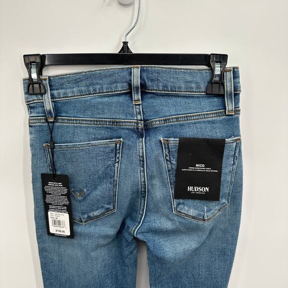 HUDSON NWT Nico Midrise Super Skinny Denim Jeans in Roses Wash // 00 - Picture 8 of 14